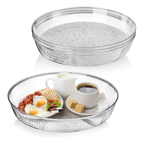Bandeja De Servicio Transparente Lyellfe 4 Paquete, Plato De