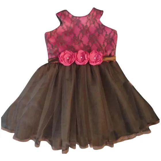 Vestidos Elegantes Niñas Color Café Y Fucsia
