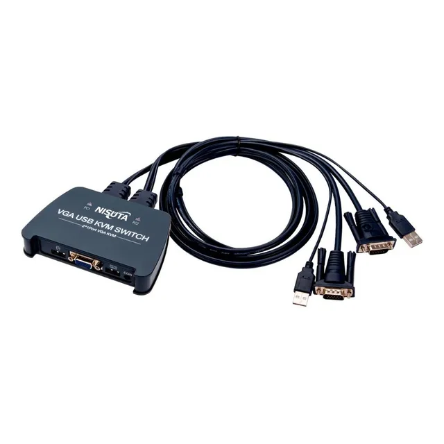 Controla Hasta 2 Pc Teclado + Mouse + Monitor Kvm Switch