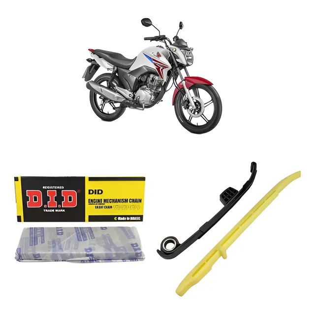 Corrente Comando + Tensor  + Guia  - Honda Cg Titan 150 Prom