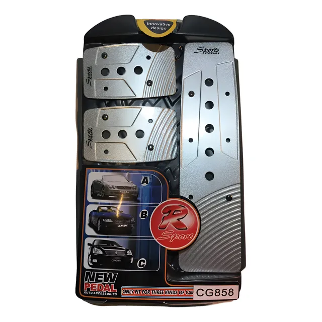 Juego Pedaleras 3pzs Gris Auto Universal Regalo O832 Regalo