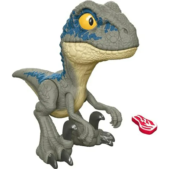 Juguete Dinosaurio Velociraptor Azul Mega Rugido Jurassic Wo