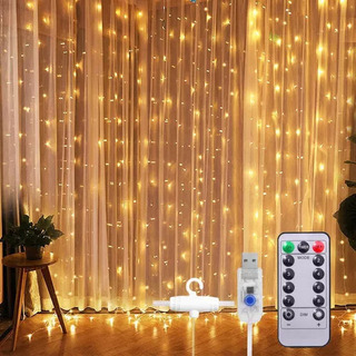M Serie Curtain: Luces Navideñas Led En Cascada, 3 X 3 M M Serie Curtain: Luces Navideñas Led En Cascada, 3 X 3 M