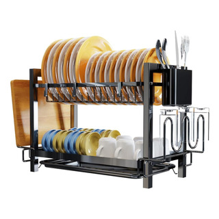 Escurridor De Platos De 2 Niveles Con Bandejas De Extraíbles Escurridor De Platos De 2 Niveles Con Bandejas De Extraíbles