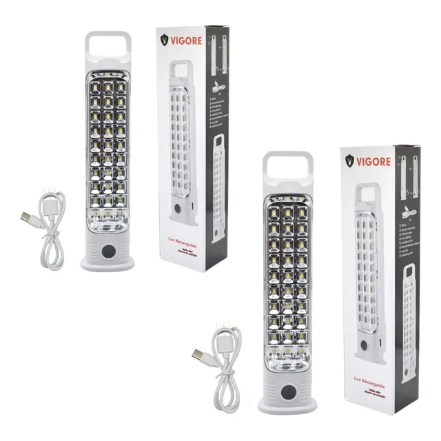 Set X2 Luz De Emergencia Lampara Foco Led Recargable Usb