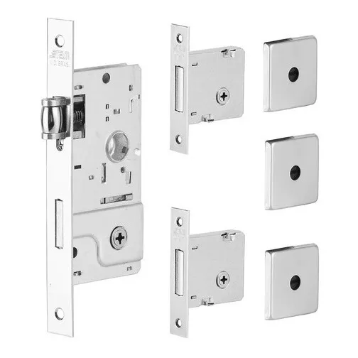 Fechadura Tetra Kit Pivotante Rolete Quadrada Stam Cromada