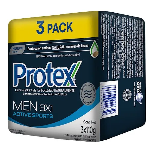 Jabon Antibacterial Protex Pack Men X3 330gr