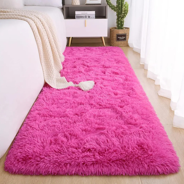 Tapete Passadeira Peludo 2,00x0,60m Pink para Quarto e Sala