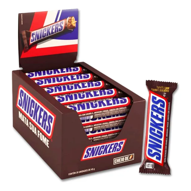 Chocolate Snickers Individual Kit 20 Unidades De 45g