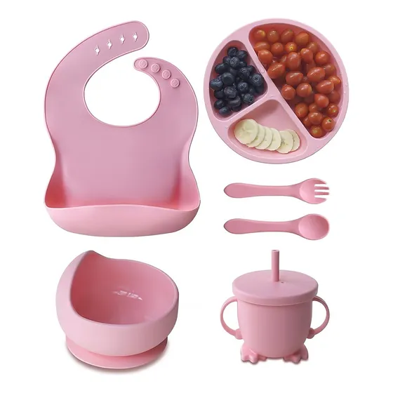Vajilla Plato Tazon Cubiertos Vaso Babero Alimentacion Bebe