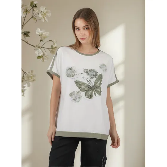 Remera Remeron Premium Mariposas Sans Estampada Foil Gu9810