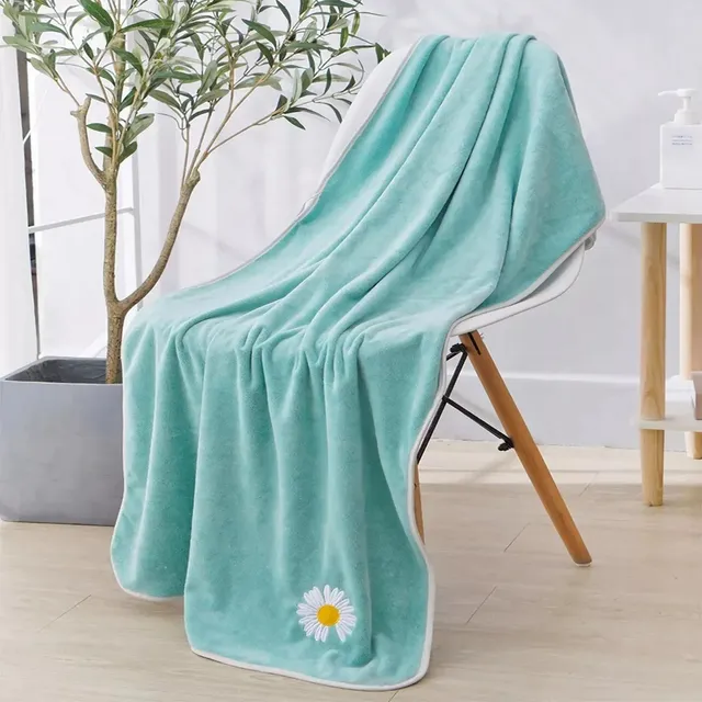 Toallas para Playa 140 cm x 70 cm Cenefas Bordadas Extra Suaves súper absorbentes y de Secado rápido