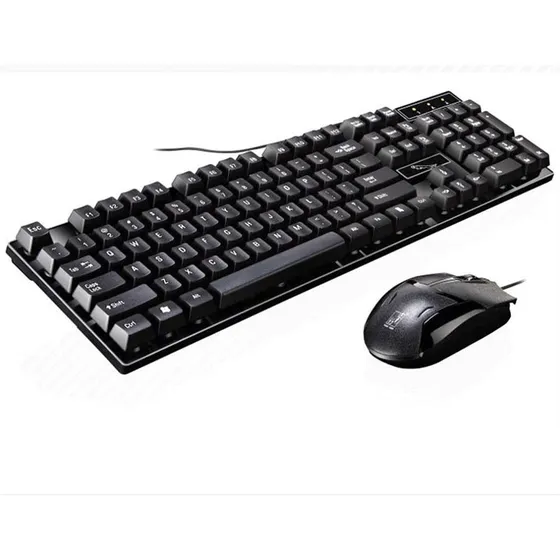 De Teclado Raton Cable Para Oficina Casa No Luminoso Pc