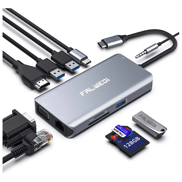 Concentrador Usb C, Falwedi 10 En 1