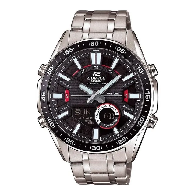 Reloj Casio Modelo Efv-c100d-1a Local Daddona Color de la malla Plateado Color del bisel Negro Color del fondo Negro