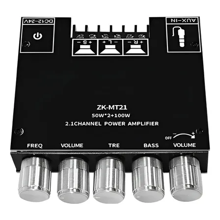 Placa Amplificadora De Subwoofer Estéreo2.1 Zk-mt21bluetooth Preto 200 W 12v