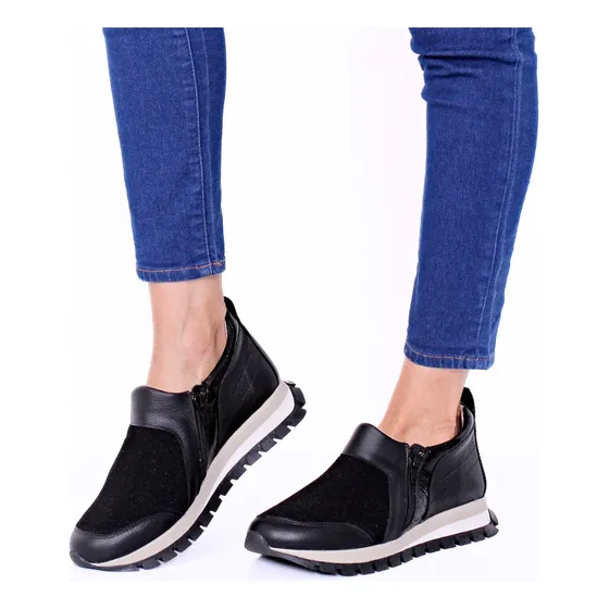 Zapatillas Keady De Cuero Genuino Anchas Para Mujer