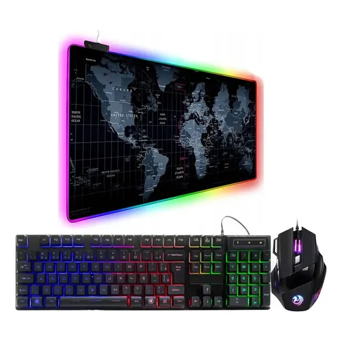 Kit Mouse Teclado Mouse Pad Extra Grande Gamer Aportex Todos Com