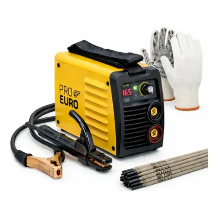 Máquina Solda Inversora 165a Automática Bivolt + Acessórios Pró Euro Laranja 127/220v