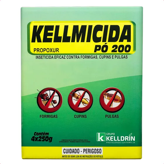 Formicida Pó 200 Kellmicida 4x250gr Pulgas 1kg Kelldrin Cupi