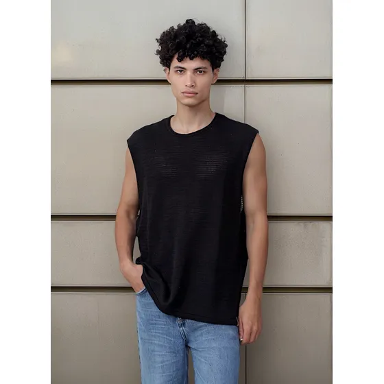 Musculosa Tejida Unisex Verano Tejido Tendencia Hombre Mujer