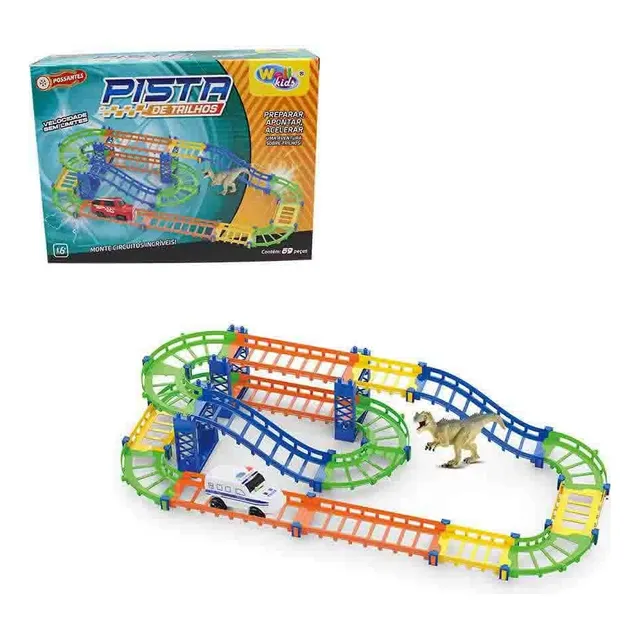 Pista Dinossauro Trilha Radical Com Carrinho E Acessórios