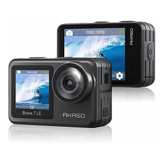 Cámara deportiva Akaso Brave 7 LE 4K 30FPS 20MP WiFi con pantalla táctil control remoto con 2X 1350 mAh baterías Admite micrófono externo