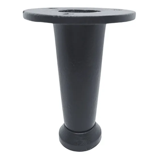 Pé P/ Móveis De Alumínio Preto 10cm - Carga 600kg - 4uni