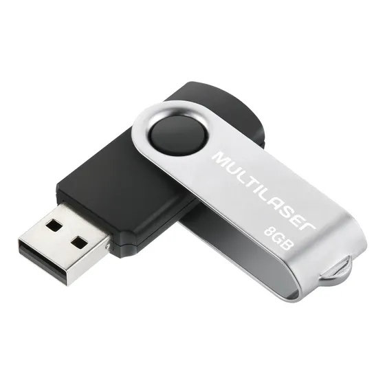 Pendrive 8gb Multilaser Pd587 Usb 2.0 Atacado Cor Preto/Prateado TWIST PD587