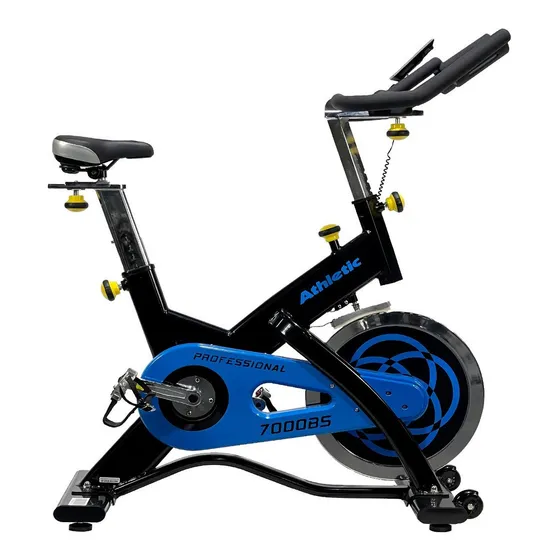 Bicicleta estática Athletic Profesional 7000BS color negro y azul