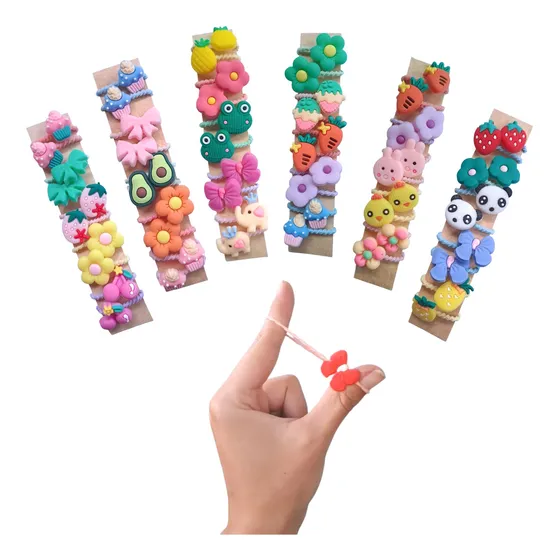 Ligas Moños Chulos Elásticos 30 Unds 15 Pares Niñas