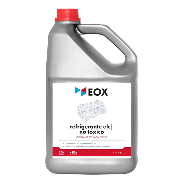 Refrigerante Anticongelante Coolant Elc 25% Rojo Eox 4 L