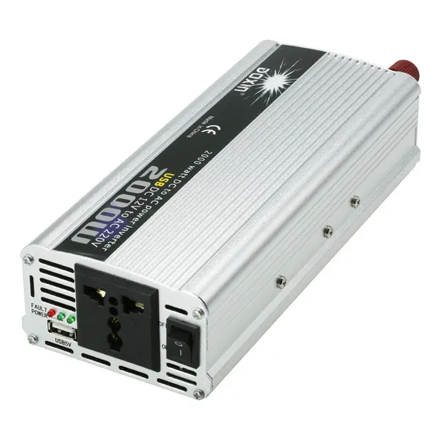 ~ Cargador Inversor De Corriente Para Coche De 2000 W, 12 V