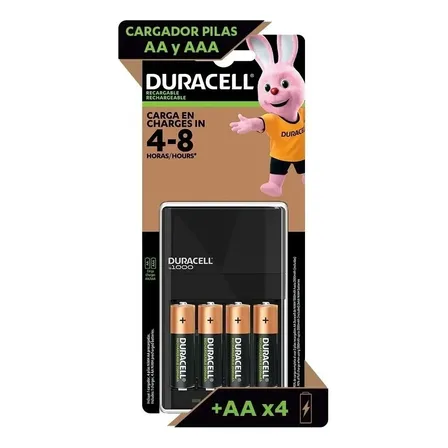 Cargador Duracell Con 4 Pilas Aa