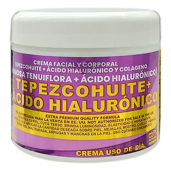 Crema Ácido Hialurónico + Tepezcohuite Uso De Día 120 G