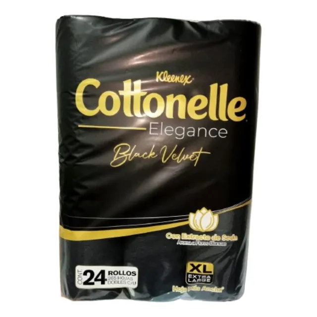 Papel Higienico Cottonelle Elegance Blackvelvet 24pz Kleenex
