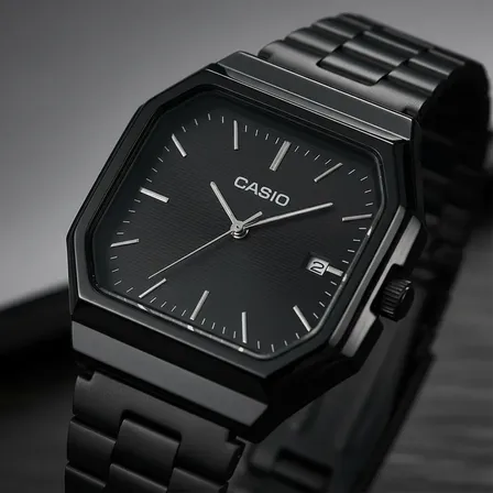 Relógio Casio A150 Retro Vintage Todo Preto Aço Inoxidável Preto