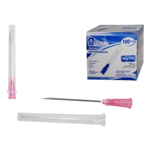 Jeringas Mediclife 18g*1 1/2 X 100 U Estériles De Oferta