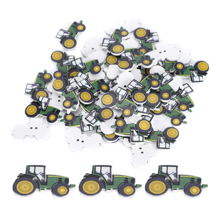 150pcs Botón De Madera Lindo Dibujos Animados Tractor Pin 150pcs Botón De Madera Lindo Dibujos Animados Tractor Pin