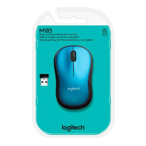 Mouse Logitech M185 Inalambrico Blue Color Azul