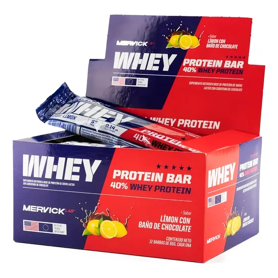 Whey Protein Bar Mervick Barra Proteinas 65g X 12 Unidades