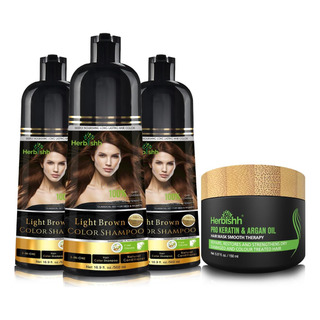 Herbishh Ultimate Grey Hair Color Shampoo Kit (3 Champús De Herbishh Ultimate Grey Hair Color Shampoo Kit (3 Champús De