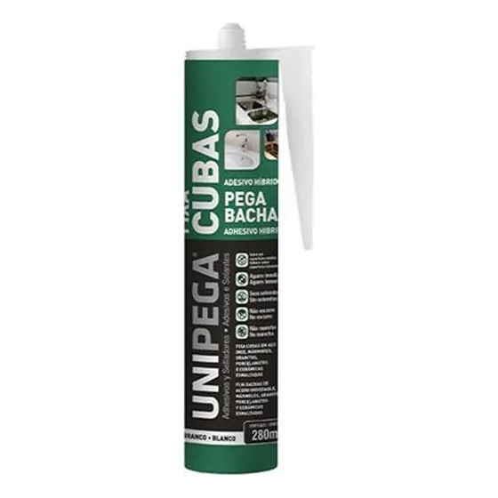 Adhesivo Hibrido Unipega Pega Bachas Blanco 280ml Mf Shop