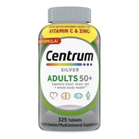 Vitaminas Y Minerales Adulto 50+ Centrum 325 Caps Multivitam Sabor Sin Sabor