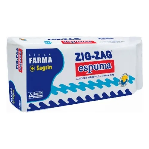 Algodon Zig Zag 400 G Color Blanco Diseño De La Tela Liso