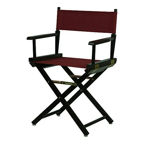 Silla De Director 18  Negra Con Lona Borgoña - Estilo Casual