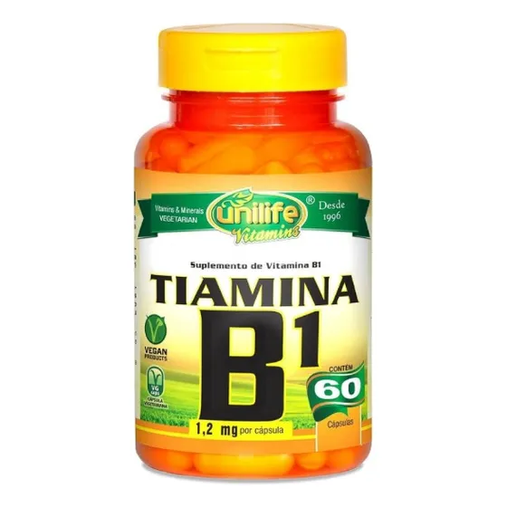 Vitamina B1 Tiamina 60 Cápsulas 500mg Unilife