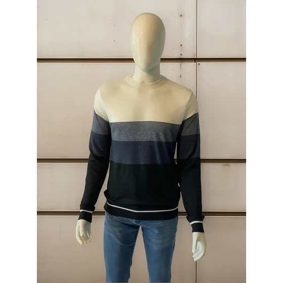 Sweater Stripe Basefield Hombre 100% Acrílico Larga