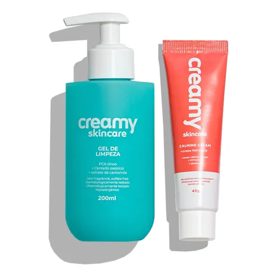 Kit Creamy Gel De Limpeza 200ml + Calming Cream Hidratação E Limpeza Facial