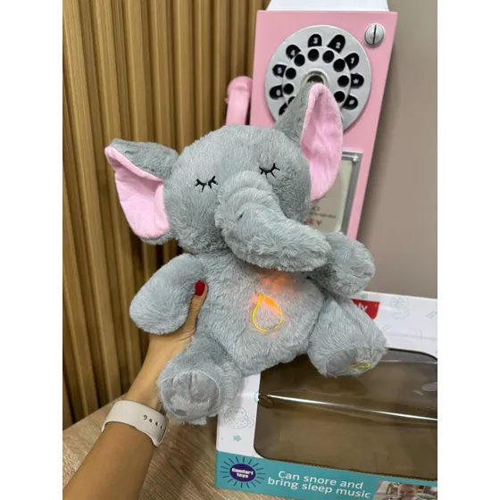 Peluche De Elefante Que Respir Sonido Luces Incluye Baterías